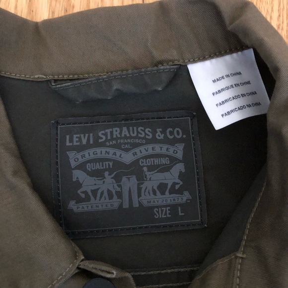 LEVI’S LRG COTTON KHAKI CANVAS CASUAL SLIM-FIT JACKET (VGUC) *** PLS READ *** - Picture 3 of 8